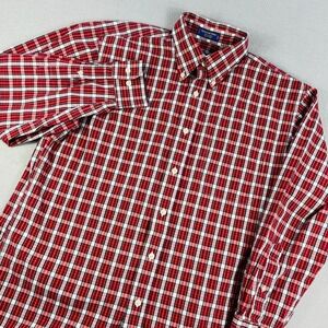 Pendleton Boulevard Shirt Mens Medium Red Plaid Cotton Button Down Long Sleeve